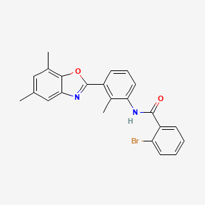 2-bromo-N-[3-(5,7-dimethyl-1,3-benzoxazol-2-yl)-2-methylphenyl]benzamide