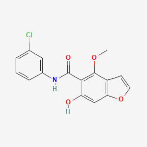 molecular formula C16H12ClNO4 B12885976 N-(3-Chlorophenyl)-6-hydroxy-4-methoxy-1-benzofuran-5-carboxamide CAS No. 88258-52-0