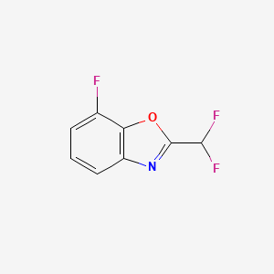 molecular formula C8H4F3NO B12886046 2-(Difluoromethyl)-7-fluorobenzo[d]oxazole 