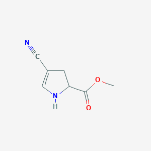 molecular formula C7H8N2O2 B12886061 methyl 4-cyano-2,3-dihydro-1H-pyrrole-2-carboxylate CAS No. 222420-85-1