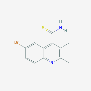 molecular formula C12H11BrN2S B12886078 6-Bromo-2,3-dimethylquinoline-4-carbothioamide CAS No. 62078-07-3