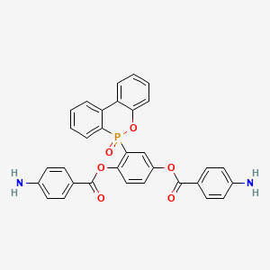 molecular formula C32H23N2O6P B12886090 2-(6-Oxido-6H-dibenzo[c,e][1,2]oxaphosphinin-6-yl)-1,4-phenylene bis(4-aminobenzoate) 