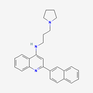 molecular formula C26H27N3 B12886097 2-(naphthalen-2-yl)-N-(3-(pyrrolidin-1-yl)propyl)quinolin-4-amine CAS No. 918969-92-3