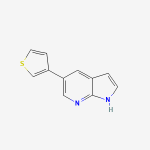 molecular formula C11H8N2S B12886102 1H-Pyrrolo[2,3-B]pyridine, 5-(3-thienyl)- 