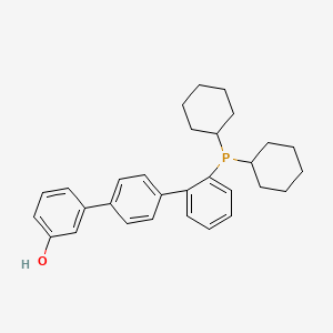 molecular formula C30H35OP B12886127 3-[4-(2-dicyclohexylphosphanylphenyl)phenyl]phenol 