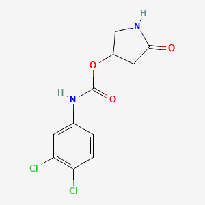 molecular formula C11H10Cl2N2O3 B12886144 5-Oxopyrrolidin-3-yl (3,4-dichlorophenyl)carbamate CAS No. 88015-95-6