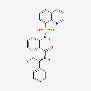 N-[(1S)-1-phenylpropyl]-2-(quinolin-8-ylsulfonylamino)benzamide