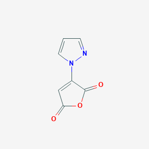 molecular formula C7H4N2O3 B12886176 3-(1H-Pyrazol-1-yl)furan-2,5-dione 