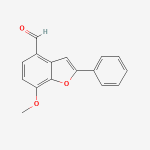 molecular formula C16H12O3 B12886217 7-Methoxy-2-phenyl-1-benzofuran-4-carbaldehyde CAS No. 185406-93-3