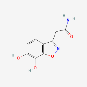 molecular formula C9H8N2O4 B12886235 2-(6,7-Dihydroxybenzo[d]isoxazol-3-yl)acetamide 