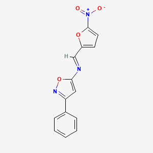 molecular formula C14H9N3O4 B12886243 N-((5-Nitro-2-furanyl)methylene)-3-phenyl-5-isoxazolamine CAS No. 37853-13-7