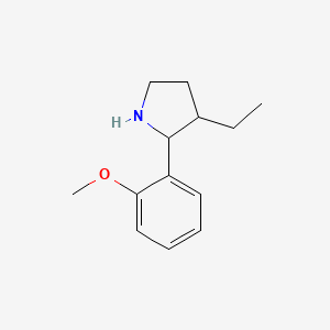 molecular formula C13H19NO B12886262 3-Ethyl-2-(2-methoxyphenyl)pyrrolidine 