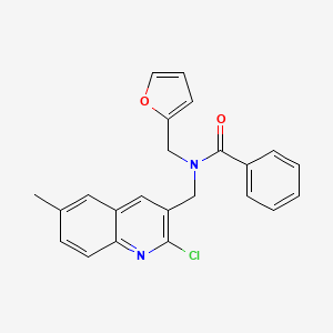 molecular formula C23H19ClN2O2 B12886276 N-((2-Chloro-6-methylquinolin-3-yl)methyl)-N-(furan-2-ylmethyl)benzamide CAS No. 604781-18-2