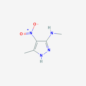 molecular formula C5H8N4O2 B12886299 N,5-Dimethyl-4-nitro-1H-pyrazol-3-amine 