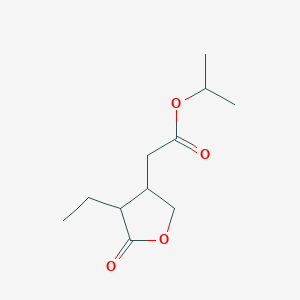 molecular formula C11H18O4 B12886329 Isopropyl 2-(4-ethyl-5-oxotetrahydrofuran-3-yl)acetate 