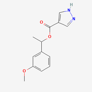 molecular formula C13H14N2O3 B12886341 1-(3-Methoxyphenyl)ethyl 1H-pyrazole-4-carboxylate 