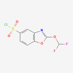 molecular formula C8H4ClF2NO4S B12886373 2-(Difluoromethoxy)benzo[d]oxazole-5-sulfonyl chloride 