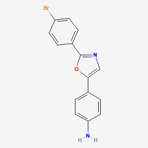 molecular formula C15H11BrN2O B12886392 4-[2-(4-Bromophenyl)-1,3-oxazol-5-yl]aniline CAS No. 89752-98-7