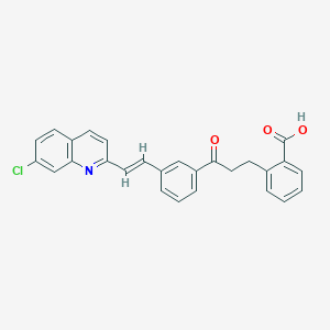 molecular formula C27H20ClNO3 B12886396 (E)-2-(3-(3-(2-(7-Chloroquinolin-2-yl)vinyl)phenyl)-3-oxopropyl)benzoic acid 