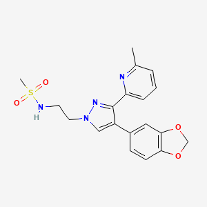 N-(2-(4-(Benzo[d][1,3]dioxol-5-yl)-3-(6-methylpyridin-2-yl)-1H-pyrazol-1-yl)ethyl)methanesulfonamide