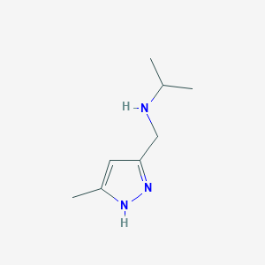 molecular formula C8H15N3 B12886407 N-((5-Methyl-1H-pyrazol-3-yl)methyl)propan-2-amine 