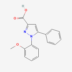 molecular formula C17H14N2O3 B12886432 1H-Pyrazole-3-carboxylic acid, 1-(2-methoxyphenyl)-5-phenyl- CAS No. 62160-82-1