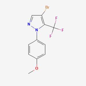 molecular formula C11H8BrF3N2O B12886472 4-Bromo-1-(4-methoxyphenyl)-5-(trifluoromethyl)-1H-pyrazole CAS No. 918339-63-6