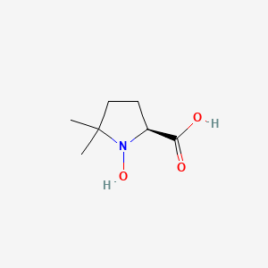 molecular formula C7H13NO3 B12886527 (S)-1-Hydroxy-5,5-dimethylpyrrolidine-2-carboxylic acid CAS No. 61856-88-0