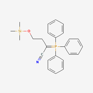 molecular formula C25H28NOPSi B12886530 4-[(Trimethylsilyl)oxy]-2-(triphenyl-lambda~5~-phosphanylidene)butanenitrile CAS No. 112601-85-1