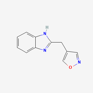 molecular formula C11H9N3O B12886534 4-((1H-Benzo[d]imidazol-2-yl)methyl)isoxazole 