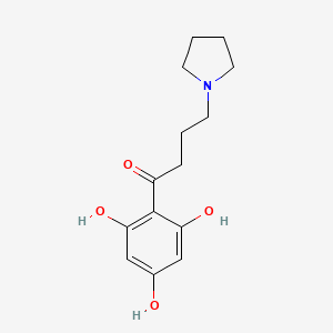 molecular formula C14H19NO4 B12886547 2',4',6'-Trihydroxy-4-(pyrrolidin-1-yl)butyrophenone CAS No. 70585-60-3