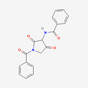 molecular formula C18H14N2O4 B12886555 Benzamide, N-(1-benzoyl-2,4-dioxo-3-pyrrolidinyl)- CAS No. 22747-91-7