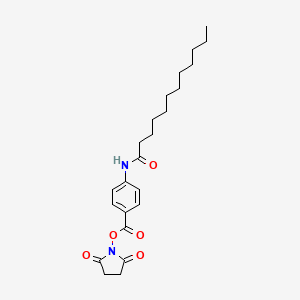 molecular formula C23H32N2O5 B12886565 (2,5-dioxopyrrolidin-1-yl) 4-(dodecanoylamino)benzoate CAS No. 823780-53-6