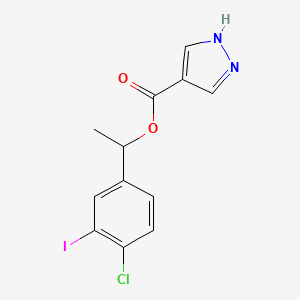 1-(4-Chloro-3-iodophenyl)ethyl 1H-pyrazole-4-carboxylate