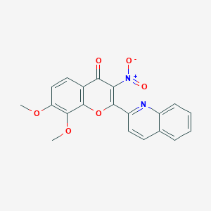 7,8-Dimethoxy-3-nitro-2-(quinolin-2-yl)-4H-1-benzopyran-4-one