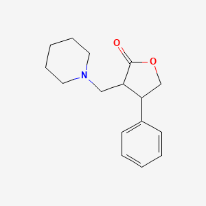 molecular formula C16H21NO2 B12886645 Dihydro-4-phenyl-3-(1-piperidinylmethyl)-2(3H)-furanone CAS No. 99518-92-0