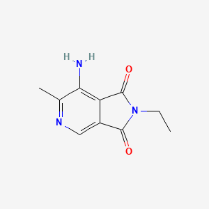 molecular formula C10H11N3O2 B12886648 7-Amino-2-ethyl-6-methyl-1H-pyrrolo[3,4-c]pyridine-1,3(2H)-dione CAS No. 90330-10-2