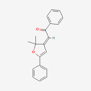 molecular formula C20H18O2 B12886652 2-(2,2-Dimethyl-5-phenylfuran-3(2H)-ylidene)-1-phenylethanone 