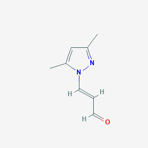 molecular formula C8H10N2O B12886654 3-(3,5-Dimethyl-1H-pyrazol-1-yl)acrylaldehyde 