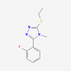 molecular formula C11H12FN3S B12886660 3-(Ethylthio)-5-(2-fluorophenyl)-4-methyl-4H-1,2,4-triazole CAS No. 116850-46-5