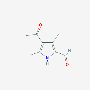 molecular formula C9H11NO2 B12886661 4-Acetyl-3,5-dimethyl-1H-pyrrole-2-carbaldehyde CAS No. 2386-30-3