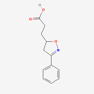 3-(3-Phenyl-4,5-dihydro-1,2-oxazol-5-yl)propanoic acid