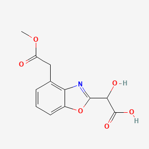 molecular formula C12H11NO6 B12886702 2-(Carboxy(hydroxy)methyl)-4-(2-methoxy-2-oxoethyl)benzo[d]oxazole 