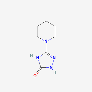 molecular formula C7H12N4O B12886714 5-(Piperidin-1-yl)-1H-1,2,4-triazol-3(2H)-one 