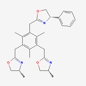 (4R,4'R)-2,2'-((2,4,6-Trimethyl-5-(((S)-4-phenyl-4,5-dihydrooxazol-2-yl)methyl)-1,3-phenylene)bis(methylene))bis(4-methyl-4,5-dihydrooxazole)