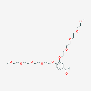 molecular formula C25H42O11 B12886771 3,4-Bis(2,5,8,11-tetraoxatridecan-13-yloxy)benzaldehyde CAS No. 109168-95-8