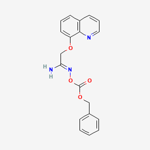 molecular formula C19H17N3O4 B12886792 N-(((Benzyloxy)carbonyl)oxy)-2-(quinolin-8-yloxy)acetimidamide 