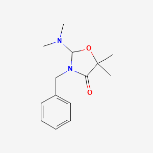 molecular formula C14H20N2O2 B12886809 3-Benzyl-2-(dimethylamino)-5,5-dimethyl-1,3-oxazolidin-4-one CAS No. 88986-16-7