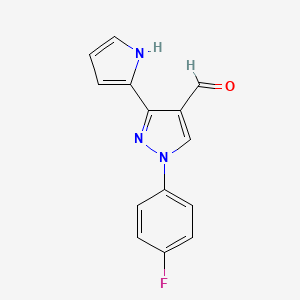 molecular formula C14H10FN3O B12886810 1-(4-Fluorophenyl)-3-(2H-pyrrol-2-ylidene)-2,3-dihydro-1H-pyrazole-4-carbaldehyde CAS No. 922494-75-5