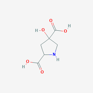 molecular formula C6H9NO5 B12886838 4-Hydroxypyrrolidine-2,4-dicarboxylic acid CAS No. 64927-39-5